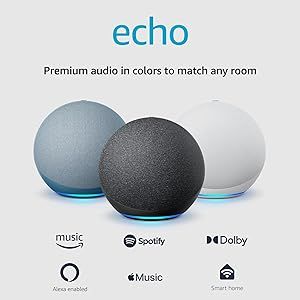 Amazon Echo (4th Gen) | With premium sound, smart home hub, and Alexa | Charcoal Tablet Amazon, Fire Tablet, Music Spotify, Alexa Echo, Amazon Devices, Amazon Fire Tv, Streaming Services, Amazon Music, Copyright Free