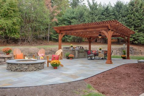 The Guide to Check Posts and Splits | Country Lane Gazebos Fire Pit Under Pergola, Pergola And Fire Pit, Patio With Pergola, Country Backyards, Outdoor Patio Ideas Backyards, Fire Pit Landscaping, Cheap Pergola, Country Lane, Backyard Gazebo