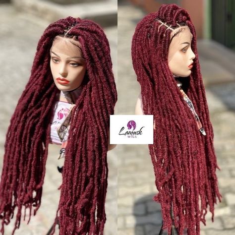 Goddess Faux Locs Lace Wig Nigerian Braids, Faux Locs Wig, Goddess Faux Locs, Bob Braids, Faux Locs Hairstyles, Protective Hairstyle, Stitch Braids, Box Braid Wig, Braided Wigs