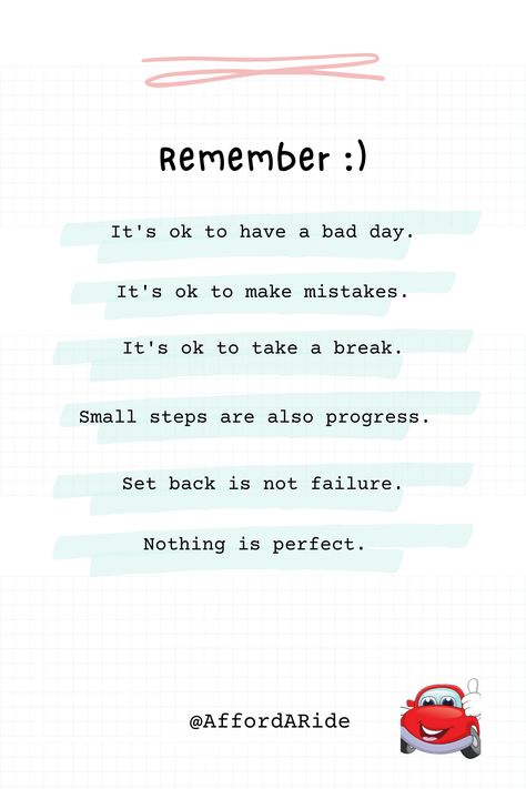 inspirational quote | motivational quote | important things about life to remember Making Progress Quotes, Having A Bad Day Quotes, Today's Motivation, Progress Quotes, Nothing Is Perfect, Small Steps, Make Mistakes, Its Ok, Having A Bad Day