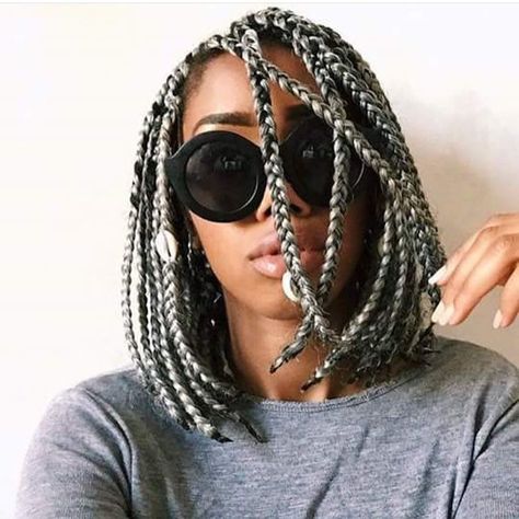 Short Box Braids Styles, Short Box Braids Bob, Bob Box Braids, Box Braids Styles, Short Bob Braids, Box Braids Updo, Red Box Braids, Box Braids Bob, Triangle Box Braids