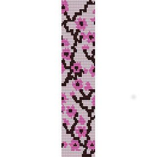 Seed Beads Bracelets, Bead Looming, Bead Loom Kits, Stitch Bracelet, Bead Crochet Patterns, Loom Bracelet Patterns, Pink Cherry Blossom, Loom Bracelet, Bead Embroidery Patterns