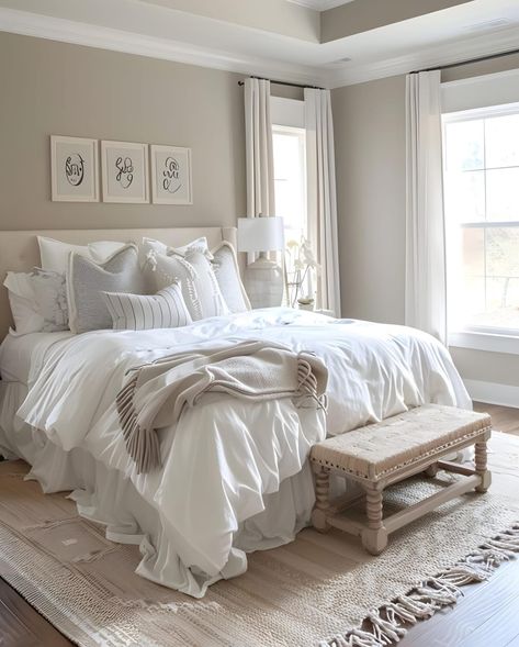 Warm Stone Sherwin Williams, Modern House Bedroom Design, Bedroom Neutral Ideas, Modern Cozy Bedroom Neutral, Modern House Bedroom, Bedroom Design Neutral, Modern Bedroom Design Luxury, Cozy Bedroom Neutral, Modern Cozy Bedroom