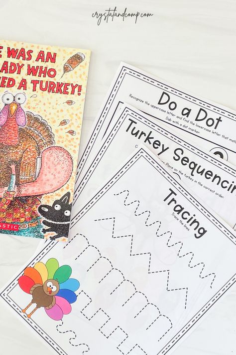 There Was An Old Lady Who Swallowed A Turkey Activities, The Old Lady Who Swallowed A Turkey, There Was An Old Lady Who Swallowed A Turkey, Turkey Worksheets, November Preschool Activities, Sonlight Homeschool, Turkey Activities, Turkey Theme, Turkey Activity