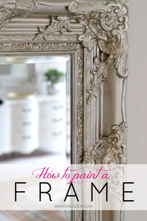 How to paint a mirror frame to give it depth and dimension. Great tips with links to the exact products used. Paint A Mirror Frame, Paint A Mirror, Painting Mirror Frames, Painting Mirror, Formy Silikonowe, Mirror Painting, Mirror Frame, Diy Mirror, Paint Furniture