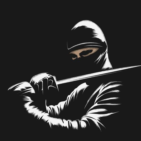 Ninja vector illustration Ninja Mask, Kaos Oblong, Japanese Warrior, Dark Fantasy Art, Dark Fantasy, Vector Art, Fantasy Art, Vector Illustration, Clip Art