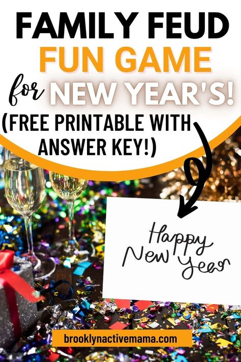 This free printable New Year's Family feud game is awesome for everyone! Each sheet has fun questions and comes with an answer key that has points. Family Feud Questions And Answers, New Years Eve Games, Family Feud Game, Eve Game, New Year's Games, Fun Questions, Family Feud, High School Sweethearts, Best Answer