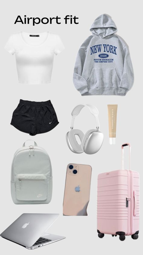 Cute Airport Fits Summer, Summer Airport Fits, What To Wear To The Airport In Summer, Airport Fits Summer, Airport Outfit Summer, Airport Fit, Airport Aesthetic, Simple Outfits For School, Airport Fits