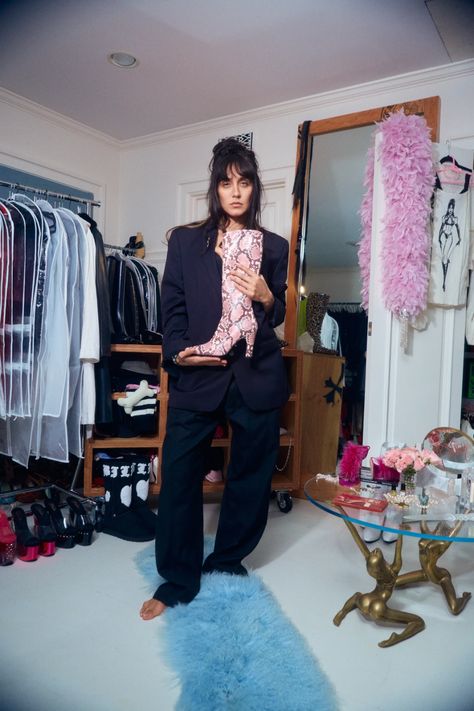 Jesse Jo Stark’s Closet Photos: Inside Her Tour Wardrobe - Coveteur: Inside Closets, Fashion, Beauty, Health, and Travel Jessie Jo Stark, Jesse Jo Stark, Balmain Hair, Closet Tour, Biker Aesthetic, Leather Factory, Horror Themes, Closet Fashion, Fashion Fits