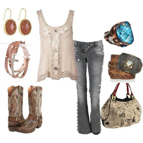 Country Style Outfits, Country Girls Outfits, Estilo Hippie, Country Girl Style, Country Fashion, Cowgirl Outfits, Cowgirl Style, Country Outfits, Western Outfits