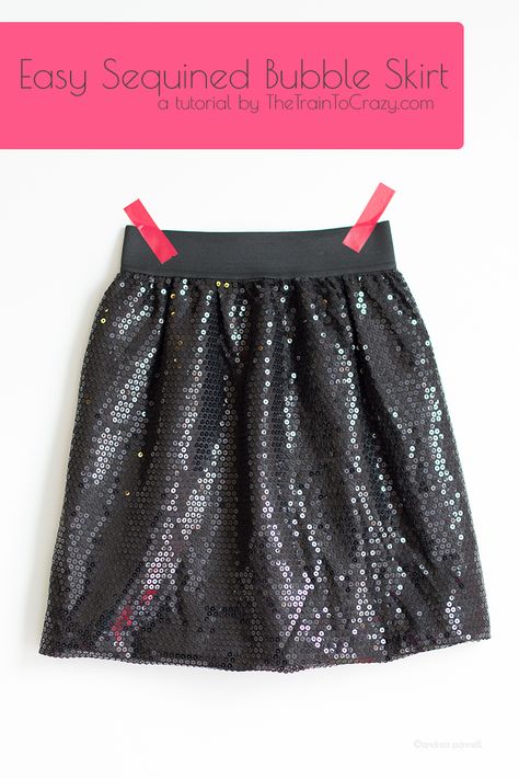 Easy-sequined-bubble-skirt Sequin Diy, Sew A Skirt, Sequins Diy, Handmade Charlotte, Skirt Sewing, Skirt Tutorial, Diy Skirt, Christmas Series, Skirt Fabric