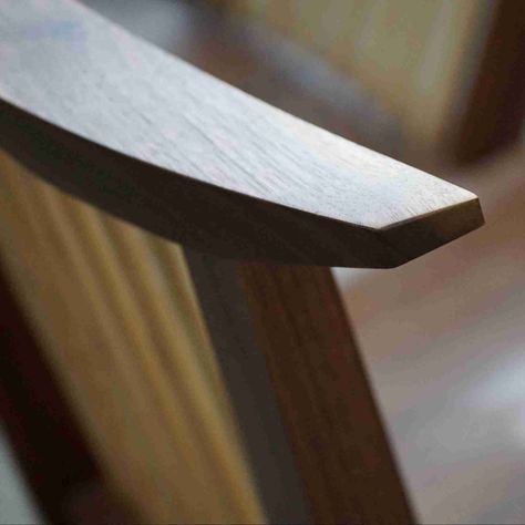 This is the top rail of a chair Nakashima Chair, Japanese Coffee Table, London School, George Nakashima, American Black Walnut, Cantilever Chair, Private Company, Student Project, Woodworking Skills