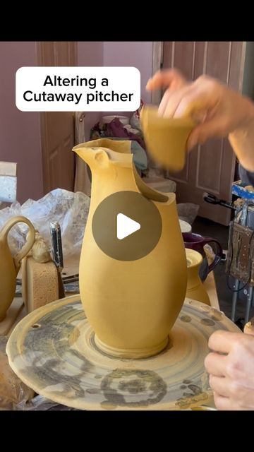 Pottery Altered Forms, Wheelthrowing Pottery, Altered Pottery, Pitchers Pottery, Wheel Thrown Ceramics, Pottery Form, Advanced Ceramics, Pottery Videos, Handmade Teapot