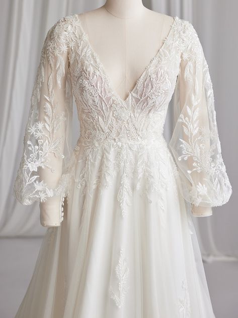 Wedding Dress Maggie Sottero, Cottagecore Wedding, Edwardian Wedding, Beaded Wedding Dress, Dream Wedding Decorations, Maggie Sottero Wedding Dresses, Curvy Bride, Pretty Wedding Dresses, Dream Dresses