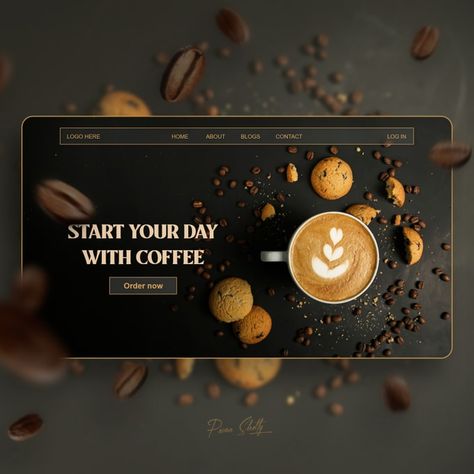 Coffee Website Design Inspiration, Cafe Website Design Inspiration, Coffee Web Design, Cafe Website Design, Web Cafe, Coffee Site, Landing Page Ui Design, Cafe Website, Restaurant Website Design