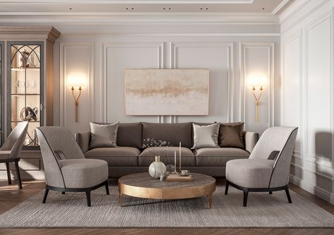 White apartments on Behance Champagne Living Room, Casa Clean, Drawing Room Interior, White Apartment, Drawing Room Interior Design, Apartment Living Room Design, Living Room Design Inspiration, Living Room Design Decor, Home Design Living Room