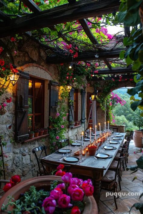 outdoor-tuscan-patio-39 Patio Lights Ideas, Garage Gadgets, Tuscan Patio Ideas, Italian Backyard, Garden Sculpture Ideas, Tuscan Cottage, Tuscan Patio, Garden Gate Ideas, Rustic Tableware