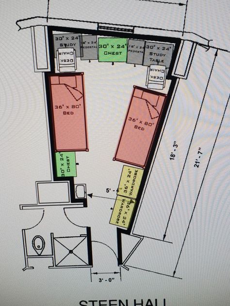 Steen hall sfa dorm layout Nc State Dorm, Dorm Room Setup, College Dorm Room Organization, Dorm Layout, Girl College Dorms, Dorm Room Layouts, Craft Closet Organization, Hall Ideas, University Dorms