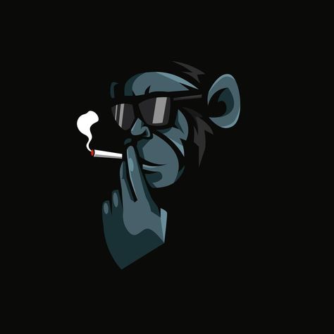 Ape monkey smoking mascot logo design illustration vector Ape Logo Design, Cellar Ideas, Logo Design Illustration, Mascot Logo Design, Ape Monkey, Dark Wallpaper Iphone, Mascot Logo, Illustration Vector, Dark Wallpaper