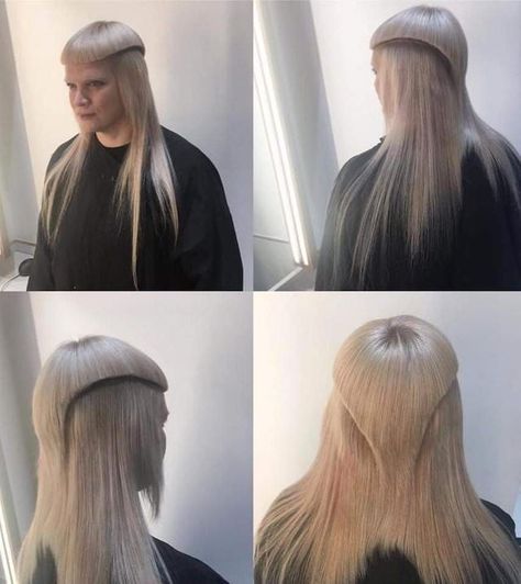 Those hairdressers should probably get their cosmetology licenses revoked too... #Hairstyle #Fail #Haircut Jellyfish Mullet, Ugly Hair, Hair Fails, Bad Haircut, Epic Fails Funny, Purple Shampoo, Mullet Hairstyle, Epic Fails, Platinum Blonde