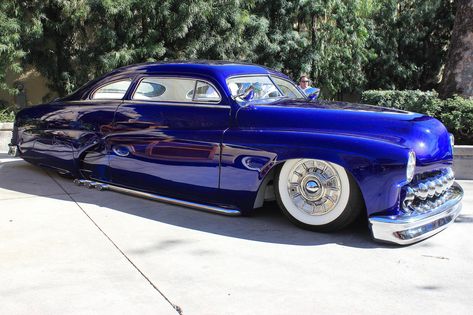 Mercury Cars, Kustom Cars, Rat Rods Truck, Lead Sled, Blue Car, Us Cars, Street Rods, Classic Cars Trucks, Parking Lot