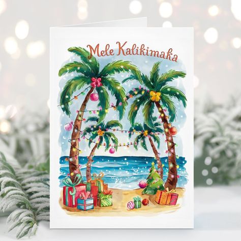 Mele Kalikimaka Hawaiian Merry Christmas Card California Christmas Card, Coastal Christmas Cards, Boston Terrier Christmas Card, Minted Christmas Cards, Christmas Card Pregnancy Announcement, Tropical Christmas Cards, California Christmas, Printable Holiday Card, Hawaiian Christmas