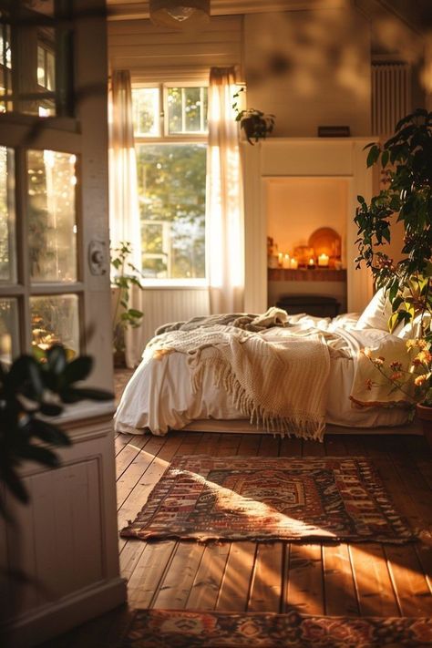 Clean Cozy Bedroom Aesthetic, Vintage Bedroom Inspiration, Cozy Romantic Bedroom Ideas, Modern Cottage Interior Design, Cottagecore Bedrooms, Countryside Bedroom, Cottagecore Bedroom Ideas, Vintage Bedrooms, Cottagecore Bedroom