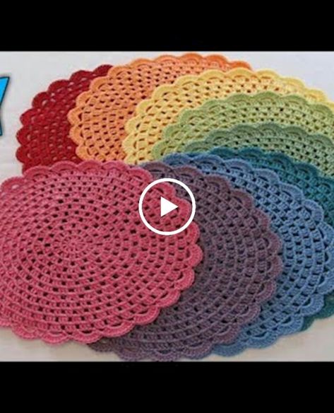 Crochet  circular granny square table mat \ table runner tutorial for beginner Free Crochet Table Mat Patterns, Table Mat Crochet Pattern Free, Crochet Projects Free, Lion Applique, Sunflower Rug, Crochet Lovey Free Pattern, Placemat Patterns, Crochet Placemat, Table Runner Tutorial