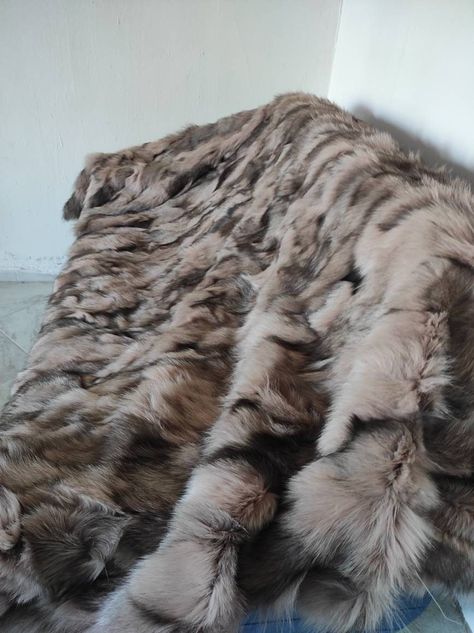 Fur Bedspread, Fox Fur Blanket, Sit Elegantly, Handmade Blankets, Baby Pink Color, Baby Pink Colour, Fur Blanket, Fur Throw, Handmade Blanket