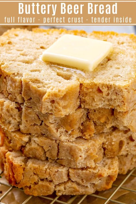 Beer Bread Recipes Easy, Beer Quick Bread, Beer Bread With Bread Flour, Buttery Beer Bread, Beer Batter Bread, Sweet Beer Bread Recipe, Batter Breads Easy Batter Bread, Beer Batter Bread Recipe, Easy Bread Recipes For Beginners No Mixer