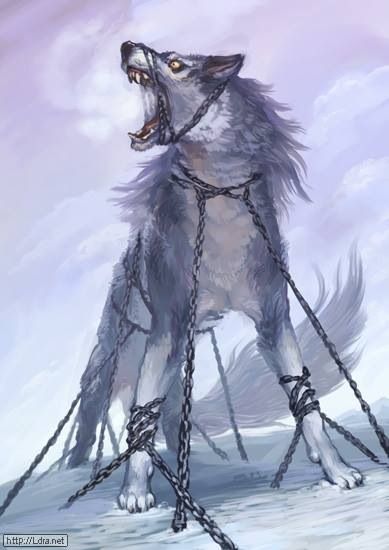 Fenris Wolf, Chained Wolf Art, Wolf In Armor Art, Monster Wolf Art, Wolf Pack Fantasy Art, Weird Wolf Art, Feral Wolf Art, Fantasy Wolf, Howl At The Moon