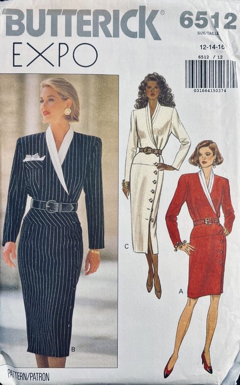 Womens Wrap Dress, Vintage Dress Patterns, Butterick Pattern, Butterick Sewing Pattern, Motif Vintage, Miss Dress, Couture Vintage, Mode Vintage, Vintage Sewing Patterns