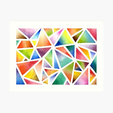 Art Preschool, Water Coloring, Let's Make Art, Geometric Shapes Art, Tape Painting, Teen Art, Canvas Art Projects, Kids Watercolor, Geometric Painting