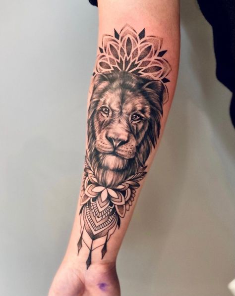 Lion with ornaments tattoo ✨ One of my favourite subjects to tattoo, animals with mandala ornaments 🤍 #woxtattoo #liontattoo #lion #lionking #mandalatattoo #mandalaart #mandalaartist #dotworktattoo #mandaladrawing #tattooideas Lion Mandala Tattoo, Ornaments Tattoo, Tattoo Animals, Mandala Ornaments, Lion Mandala, Dot Work Tattoo, Lion Tattoo, Mandala Tattoo, Mandala Drawing