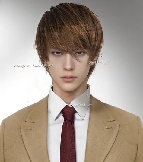 Light Yagami Realistic, Afro Samurai, Vocaloid Characters, Hair Png, Light Yagami, Naruto Shippuden Characters, Animal Crossing Qr, Realism Art, Pose Ideas