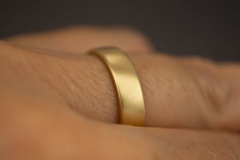 Brushed Gold Wedding Band, Brushed Gold Ring, Thick Gold Band, Wide Gold Ring, Wedding Band Gold, Minimalist Wedding Rings, Simple Wedding Bands, 14k Gold Wedding Band, Mens Gold Wedding Band