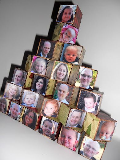 these photo blocks are brilliant!  Love this idea, especially if you have pics of family members.  Great gift idea. Wooden Abc Blocks, Picture Blocks, Baby Building Blocks, Picture Cube, Wooden Block Puzzle, Wooden Baby Blocks, Baby Name Blocks, Wooden Blocks Toys, Rainbow Blocks