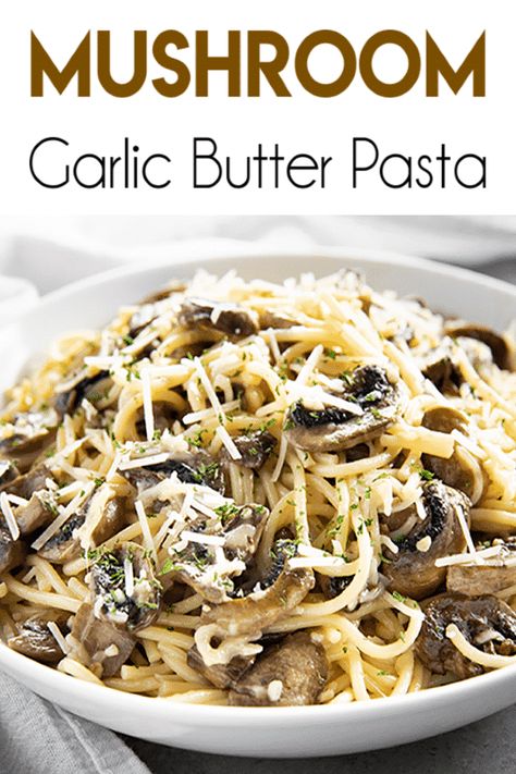 Butter Mushroom Pasta, Mushroom Garlic, Garlic Butter Pasta, The Salty Marshmallow, Salty Marshmallow, Garlic Butter Mushrooms, Mushroom Recipes Pasta, Resep Pasta, Butter Pasta