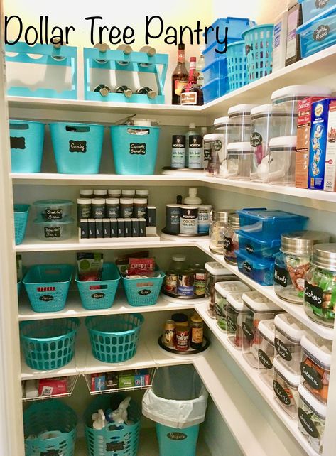 My Dollar Tree Pantry! Pantry Organization Dollar Store, Diy Pantry Organization, Small Pantry Organization, Organization Pantry, Farmhouse Pantry, Organized Pantry, Pantry Organisation, Diy Pantry, Small Pantry