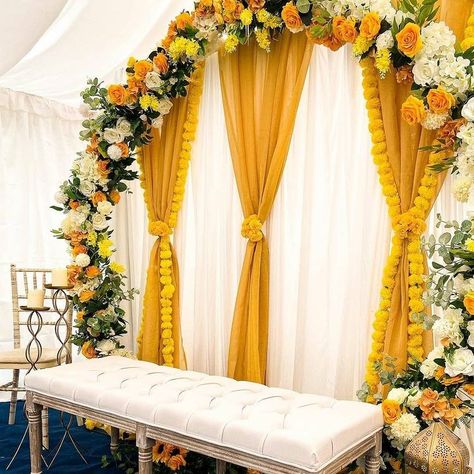 The simple yet elegant mayoon setup easily customisable to your colour scheme🤗🥰. . . . #mayoon #haldi #mehndi #sangeet #devor #flower #… | Instagram Simple Haldi Decoration, Haldi Setup Decor, Haldi Decoration Ideas, Haldi Decoration, Colour Scheme, Beautiful Destinations, Decoration Ideas, Color Schemes, Quick Saves