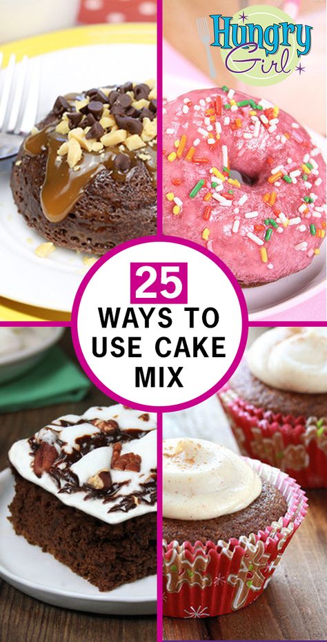 Hungry Girl Desserts, Recipes Using Cake Mix, Boxed Cake Mixes Recipes, Cake Mix Desserts, Hungry Girl Recipes, Cake Mix Cookie Recipes, Vanilla Cake Mixes, Ww Desserts, Box Cake Mix