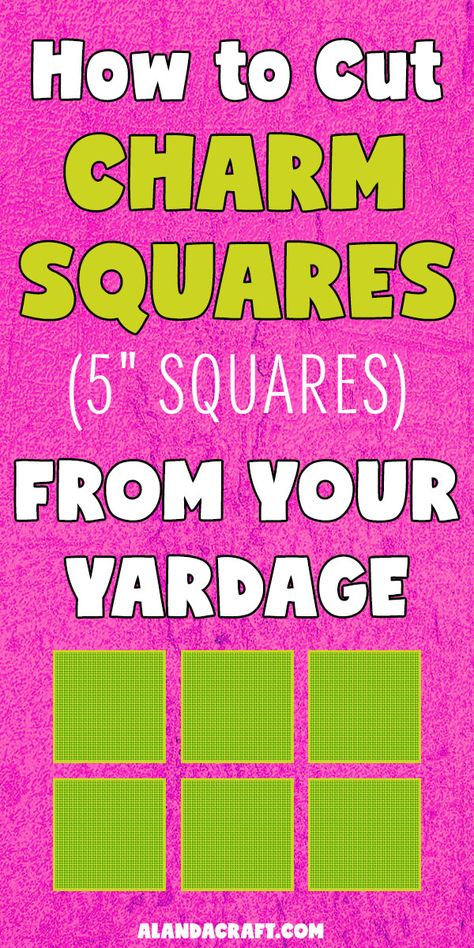 How to Cut Charm Squares from Your Yardage. A step-by-step tutorial (both written and video) that shows you how to make your own charm squares using quilting fabric yardage. This can save you money as charm square packs can be expensive. Quilting Shortcuts, Beginner Quilt Patterns Free, Charm Quilts, Quilt Techniques, Charm Square Quilt, Patchwork Ideas, Charm Pack Quilts, Quilt Tips, Charm Squares