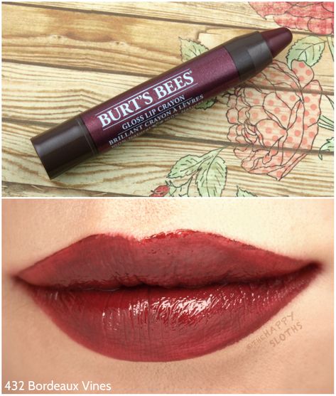 Burt's Bees Gloss Lip Crayon in 432 Bordeaux Vines: Review and Swatches Winter Lip Color, Vampy Lips, Winter Lips, Diy Dry Shampoo, Burts Bees Lip, Lip Crayon, Lip Gloss Colors, Lip Crayons, Burt's Bees