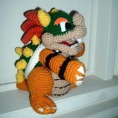 Download this free pattern at Amigurumipatterns.net Super Mario Bowser, Mario Crochet, Mario Bowser, Crochet Toys Patterns, Amigurumi Free Pattern, Crochet Patterns Amigurumi, Crochet Dolls, Stuffed Toys Patterns, Yarn Crafts