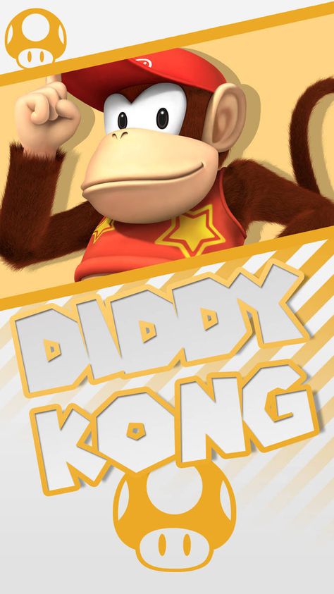 Diddy Kong Super Mario Phone Wallpaper by MrThatKidAlex24 Super Mario Wallpaper, Mario Wallpaper, Nintendo Mario Kart, Super Mario Bros Party, Diddy Kong, Mario Bros Party, Donkey Kong Country, Mario Birthday Party, Mario Birthday