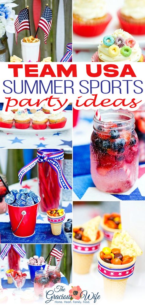 Summer Olympics Party Food, Olympics Food Party, Olympic Inspired Food, Olympic Dessert Ideas, Olympic Themed Appetizers, Olympic Themed Snacks, Olympics Food, Sports Party Ideas, Olympics Party Ideas