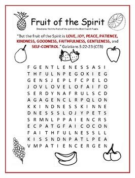 Fruit of the Spirit Word Search Puzzle - Galatians 5:22-23 | TpT Fruit Of The Spirit Word Search, Basic Geography, Children Bible, Bible Word Searches, Sunday School Projects, Word Search Puzzles Printables, Bible Worksheets, Geography Worksheets, Bible Studies For Beginners