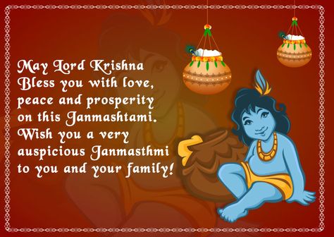 May Lord Krishna Bless you with love, peace and prosperity on this Janmashtami. Wish you a very auspicious Janmasthmi to you and your family!  Janmashtami is a indian festival. Happy Janmashtami, the most awaited festival of Hindus that marks the birth anniversary (கிருஷ்ண ஜெயந்தி) of Lord Krishna.   #festivaldecorations #festivalfashion #festivalideas #krishna #janmashtami #janmashtami2020 #indianfestival #lordkrishna #harekrishna #indianfestival2020 #janmashtamispecial #JanmashtamiWishes Shri Krishna Janmashtami Wishes, Janmashtami Wish, Radhakrishna Vrindavan, Janmashtami Quotes, Janmashtami Greetings, Janmashtami Status, Janmashtami Images, Happy Krishna Janmashtami, Janmashtami Wishes