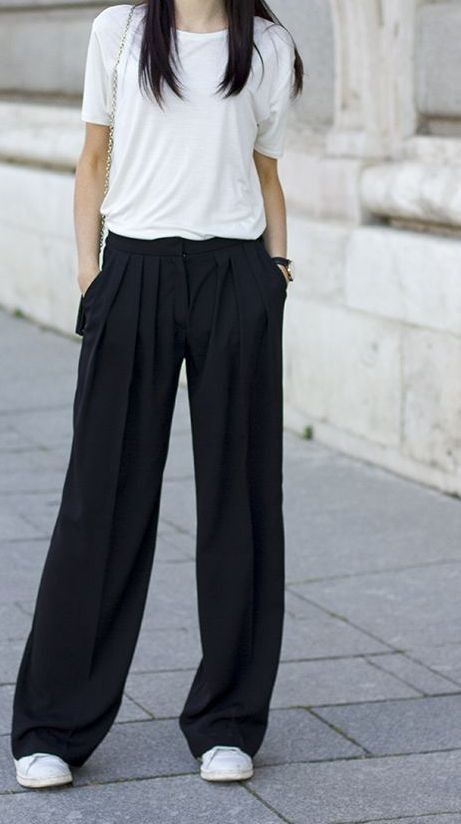 Outfit For Work Summer, Palooza Pants, Palazzo Pants Outfit, Chic Athleisure, High Waisted Palazzo Pants, Minimalism Fashion, Outfit For Work, Random Outfits, Summer Formal