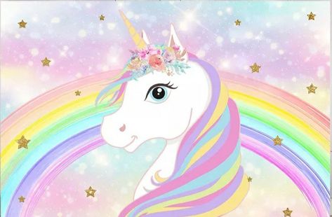 Happy Birthday Unicorn, Cake Table Decor, Rainbow Backdrop, Unicorn Images, Birthday Unicorn, Event Banner, Unicorn Rainbow, Background For Photography, Happy Birthday